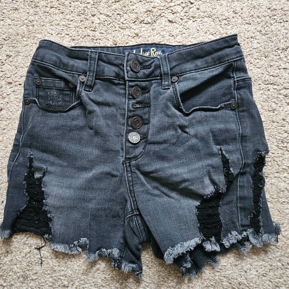 Ripped jean shorts